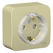 Blanca наружняя бежевый розетка с заземлением, со шторками, (Компакт) изолированная пластина 16А, 250В BLNRA111117