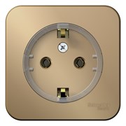 Blanca наружняя титан розетка с заземлением, без шторок, (компакт) 16А, 250В, изолированная пластина BLNRA110114