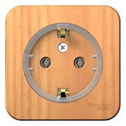 Blanca наружняя ясень розетка с заземлением, без шторок, (тонкая), 16А, 250В BLNRA110115