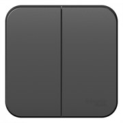 Blanca наружняя антрацит выключатель 2-клавишный, 10А, 250B BLNVA105006