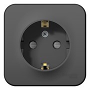 Blanca наружняя антрацит розетка с заземлением, со шторками, 16А, 250В BLNRA011106