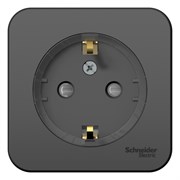Blanca наружняя антрацит розетка с заземлением, со шторками, (тонкая) 16А, 250В, изолированная пластина BLNRA111116