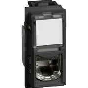 BTicino Living now чёрный розетка компьютерная RJ45 cat6a UTP 1 мод KG4279C6A