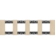 BTicino Living now Золото рамка немецкий стандарт 4 поста (2+2+2+2 мод) KA4802M4ZW