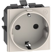 BTicino Living now песочный розетка немецкого стандарта 2К+З 16А автоматич клеммы 2 модуля KM4141A