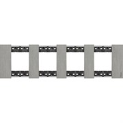 BTicino Living now Сталь рамка немецкий стандарт 4 поста (2+2+2+2 мод) KA4802M4ZG