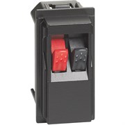 BTicino Living now чёрный розетка для аудиоколонок стерео 1 мод KG4294