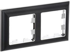 IEK Brite Decor чёрный / хром 3D-форма рамка 2-местная BR-M22-12-2-K23