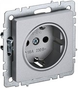 IEK Brite Base алюминий розетка 1-м с заземлением, без защитных створок 16А BR-R11-16-K47