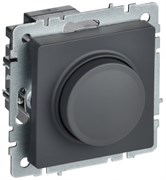 IEK Brite Base графит светорегулятор поворотно нажимной 600Вт BR-D20-0600-K53