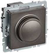 IEK Brite Base тёмная бронза светорегулятор поворотно нажимной 600Вт BR-D20-0600-K45