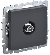 IEK Brite Base графит розетка TV проходной BR-A10-P-K53