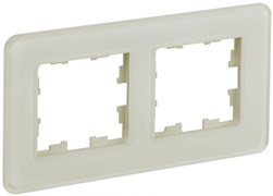 IEK Brite Decor песчаный матовый стекло скруглённые углы рамка 2 места BR-M22-G-41-K98