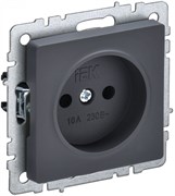 IEK Brite Base графит розетка 1-м без заземления, без защ.штор. 10А BR-R10-10-K53