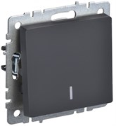 IEK Brite Base графит выключатель 1-клавишный с индикацией  10А BR-V10-1-10-K53