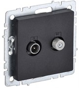 IEK Brite Base чёрный розетка двойная TV+SAT BR-AF20-O-K02