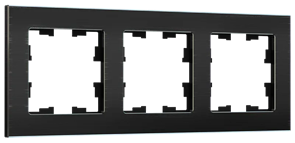 IEK Brite Decor чёрный металл рамка 3 места BR-M32-M-K02