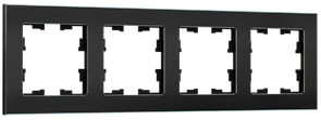 IEK Brite Decor чёрный металл рамка 4 места BR-M42-M-K02