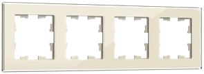 IEK Brite Decor ванильный глянец стекло рамка 4 места BR-M42-G-K10