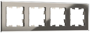 IEK Brite Decor дымчатый глянец стекло рамка 4 места BR-M42-G-K30
