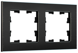 IEK Brite Decor чёрный металл рамка 2 места BR-M22-M-K02