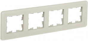 IEK Brite Decor песчаный матовый стекло скруглённые углы рамка 4 места BR-M42-G-41-K98