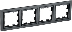 IEK Brite Base чёрный рамка 4 места BR-M42-K02