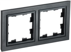 IEK Brite Base чёрный рамка 2 места BR-M22-K02