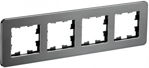 IEK Brite Decor титан металл скруглённые углы рамка 4 места BR-M42-M-01-K48