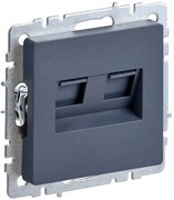 IEK Brite Base маренго розетка компьютерная 2-ая RJ45 кат.6 BR-K20-2-K35