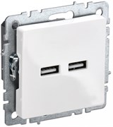 IEK Brite Base белый розетка USB A+A 3,1А BR-U21-D31-K01