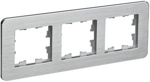 IEK Brite Decor алюминий металл круглённые углы рамка 3 места BR-M32-M-21-K47