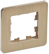 IEK Brite Decor шампань металл скруглённые углы рамка 1 место BR-M12-M-21-K37