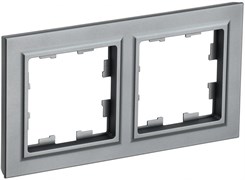 IEK Brite Base сталь рамка 2 места BR-M22-K46