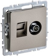 IEK Brite Base шампань розетка двойная TV+RJ45 кат.5E BR-AK20-1-K37