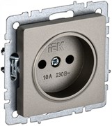 IEK Brite Base шампань розетка 1-м без заземления, без защ. Штор. 10А BR-R10-10-K37