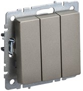 IEK Brite Base шампань выключатель 3-клавишный 10А BR-V30-0-10-K37
