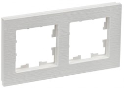 IEK Brite Decor белый рифленый рамка 2 места BR-M22-51-K01