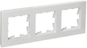 IEK Brite Decor белый рифленый рамка 3 места BR-M32-51-K01