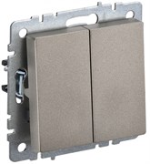 IEK Brite Base шампань выключатель 2-клавишный 10А BR-V20-0-10-K37