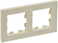 IEK Brite Decor бежевый рифленый рамка 2 места BR-M22-51-K10