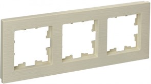 IEK Brite Decor бежевый рифленый рамка 3 места BR-M32-51-K10