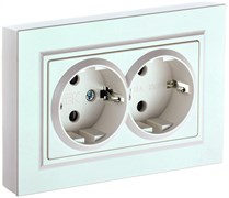 IEK Brite жемчуг розетка 2 - места, с заземлением и шторками, 16А в сборе BR-R24-16-K36-F