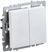 IEK Brite Base жемчуг выключатель 2- клавишный проходной 10А BR-V22-0-10-K36