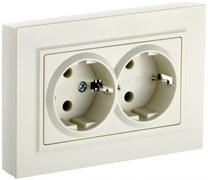 IEK Brite бежевый розетка 2-места с защитными шторками 16А в сборе BR-R24-16-K10-F