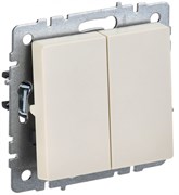 IEK Brite Base бежевый выключатель 2-клавишный прох 10А BR-V22-0-10-K10