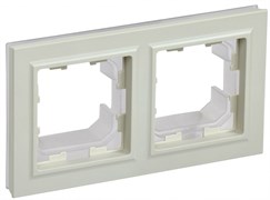 IEK Brite Base бежевый рамка 2 места  IP44 BR-M22-44-K10