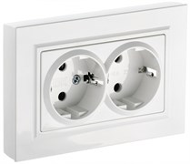 IEK Brite белый розетка 2 - места, с заземлением и шторками, 16А в сборе BR-R24-16-K01-F