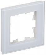 IEK Brite Decor белый глянец стекло рамка 1 место BR-M12-G-K01