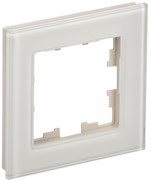 IEK Brite Decor  ванильный глянец стекло рамка 1 место BR-M12-G-K10